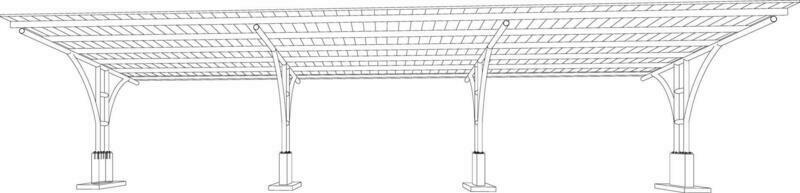 3D illustration of building structure vector