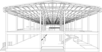 3D illustration of building structure vector