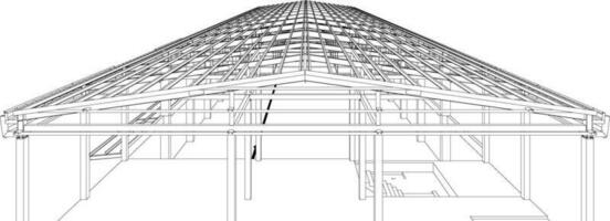 3D illustration of building structure vector