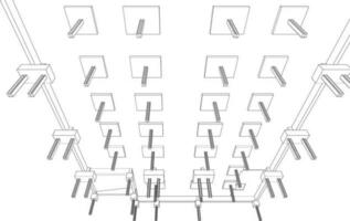 3d ilustración de edificio estructura vector