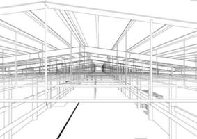 3d ilustración de edificio estructura vector