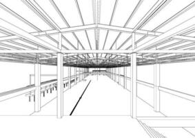 3d ilustración de edificio estructura vector