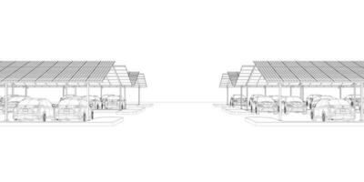 3D illustration of solar carport photo