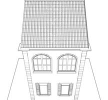 3D illustration of building project vector