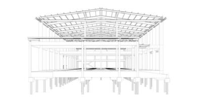 3D illustration of building structure photo