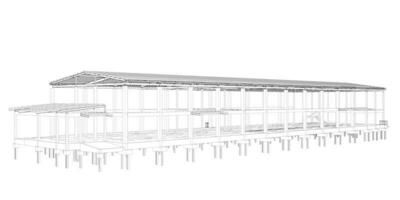 3d ilustración de edificio estructura foto