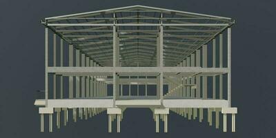 3D illustration of building structure photo