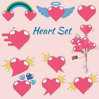 Heart icons are used to represent love. vector