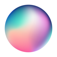 Gradient circle shape, holographic vibrant round icon. Multicolor buttons can be used in banner, social media, web, as design element. png