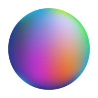 Gradient circle shape, holographic vibrant round icon. Multicolor buttons can be used in banner, social media, web, as design element. png