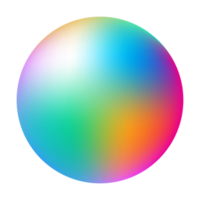 Gradient circle shape, holographic vibrant round icon. Multicolor buttons can be used in banner, social media, web, as design element. png