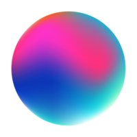 Gradient circle shape, holographic vibrant round icon. Multicolor buttons can be used in banner, social media, web, as design element. png