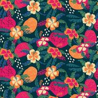 tropical flor modelo sin costura, silueta de floreciente, mano dibujado botánico, floral hoja para primavera y verano tiempo, natural adornos para textil, tela, fondo de pantalla, antecedentes diseño. vector