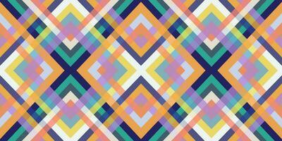 Mid-century geometric plaid abstract pattern with simple shapes and colorful palette for web design, business card, invitation, poster, textile print. vector