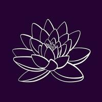 Lotus flower. Vector art line symbol. Water lily