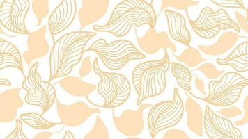 Line golden leaves. Art vector seamless pattern