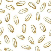 Grain print. Oat, wheat Vector background, rustic