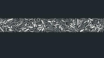Rice grain seamless print. Vector texture border