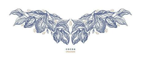 Cocoa art pattern. Vector print. Organic chocolate