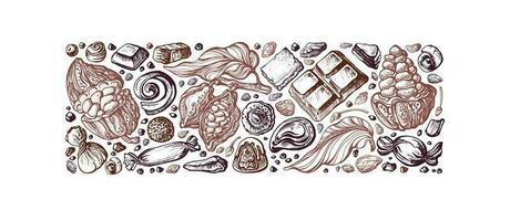 Cocoa, chocolate Texture background Vector art