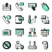 Pack of Communication and Conversation Flat Icons vector