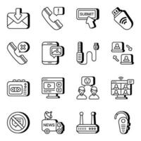 Pack of Communication and Conversation Solid Icons vector