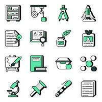 Set of Education and Study Flat Icons vector