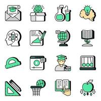 Set of Education and Learning Flat Icons vector