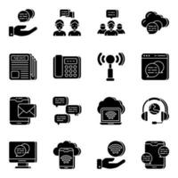 Pack of Communication solid  Icons vector