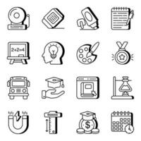 Set of Study Linear Icons vector