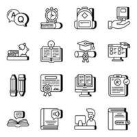 Set of Learning Linear Icons vector