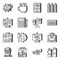 Set of Learning and Study Linear Icons vector