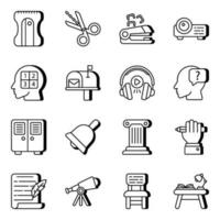 Set of Education and Knowledge Linear Icons vector