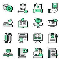 Set of Learning Flat Icons vector