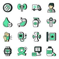 Set of Medical and Pharmaceutical Flat Icons vector