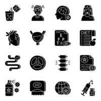 Set of Medical Equipment Solid Icons vector