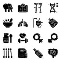 Set of Pharmaceutical Solid Icons vector