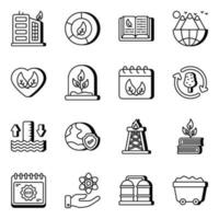 Pack of Nature and Agriculture Linear Icons vector