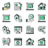 Set of Real Estate Flat Icons vector