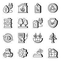 Pack of Eco Linear  Icons vector