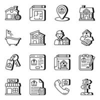 Set of Property Linear Icons vector