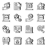 Set of Real Estate Linear Icons vector