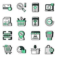 Set of Online Shopping Flat Icons vector