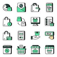 Set of Shopping and Buying Flat Icons vector