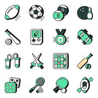Pack of Sports Flat Icons vector