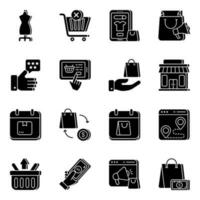 Set of Ecommerce Solid  Icons vector