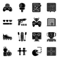 Pack of Sports and Video Games Solid  Icons vector