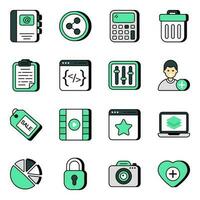 Pack of Tools Flat Icons vector