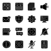 Pack of Ui Solid Icons vector