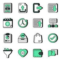 Pack of User Experience Flat Icons vector